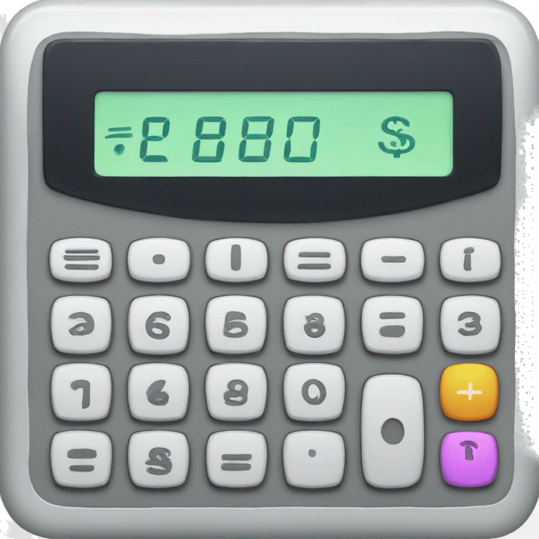 calculator with money and numbers on the screen emoji