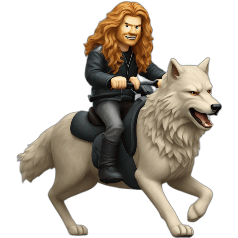 Dave Mustaine ridding wolf emoji