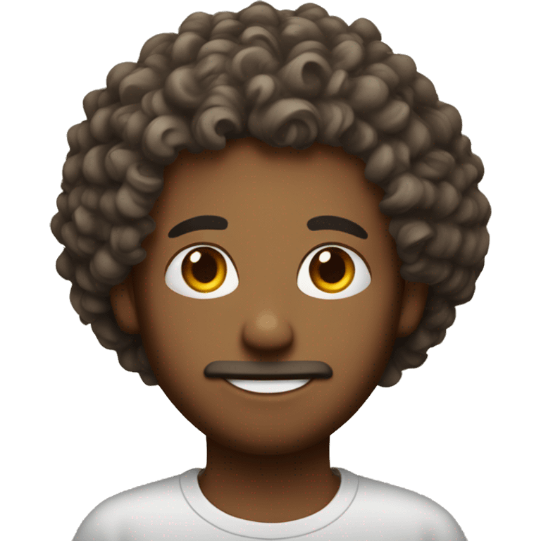 Kuppa with curly hair emoji