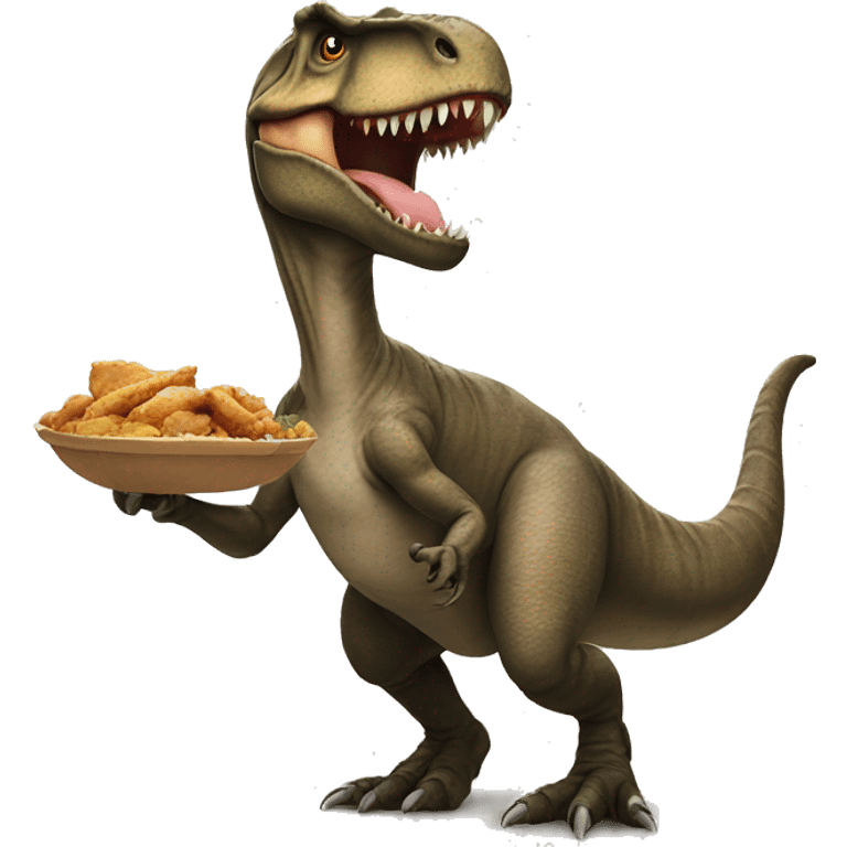 T-Rex eating chicken  emoji