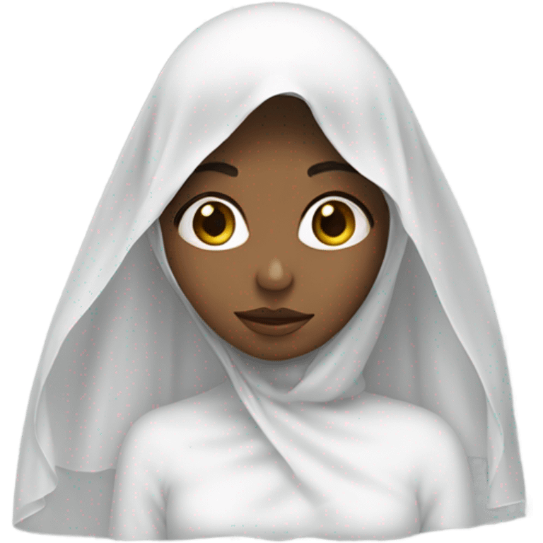 girl in veil on white emoji