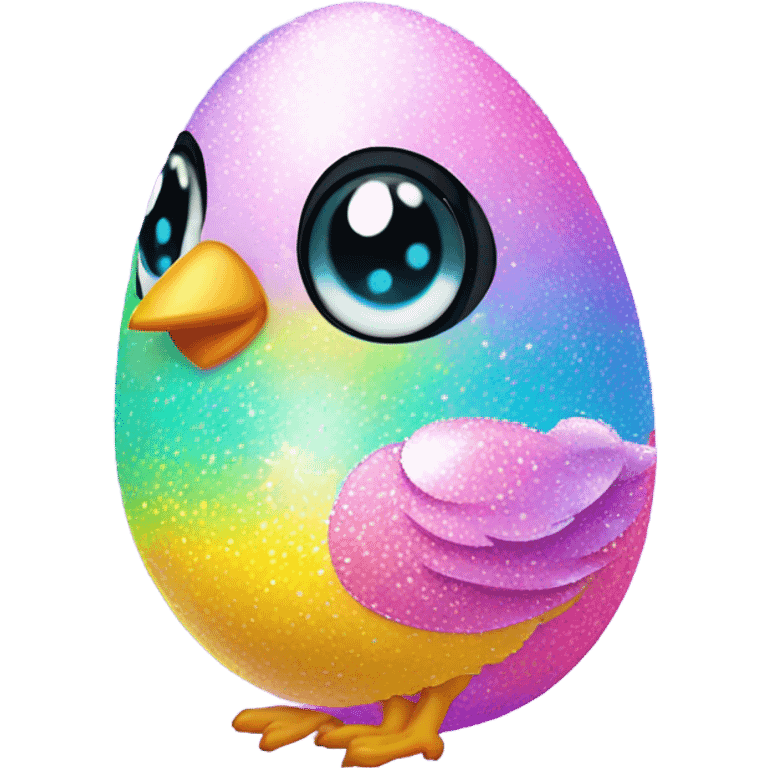 Lisa frank pastel sparkle easter egg chick emoji