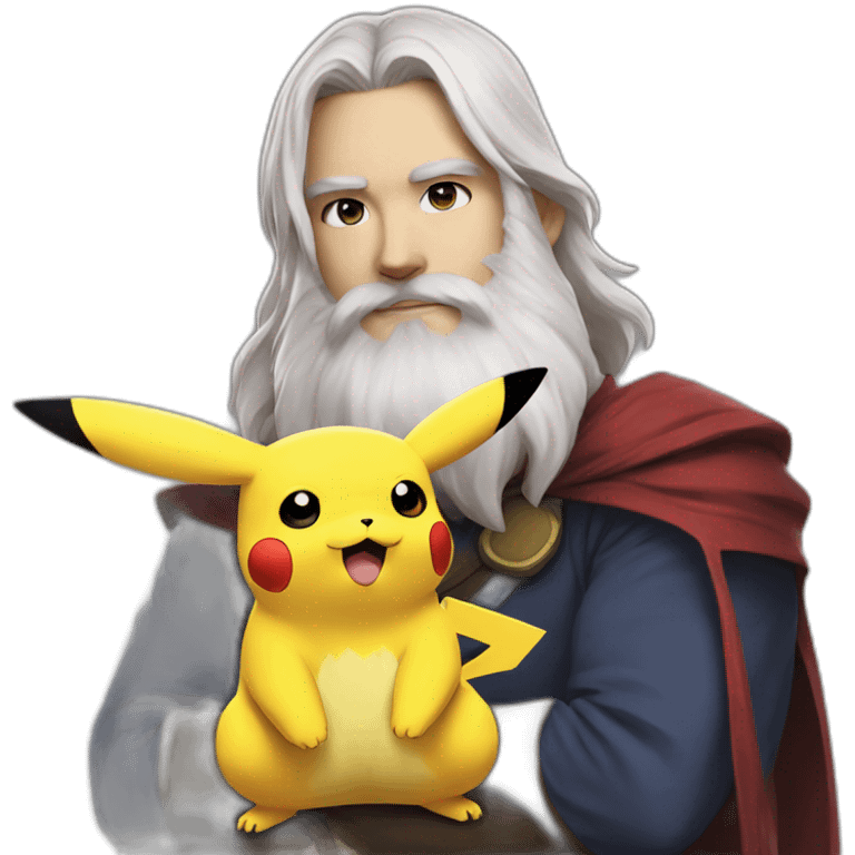 pikachu cosplay with bearded man white skin emoji