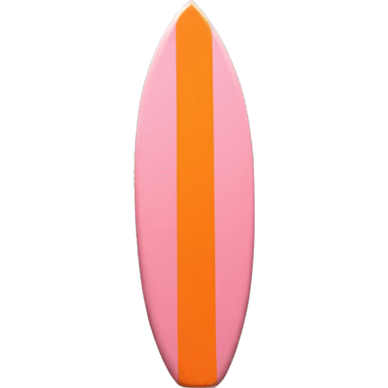 baby pink and orange surfboard by itself , no shadow with thin orange line down the middle emoji