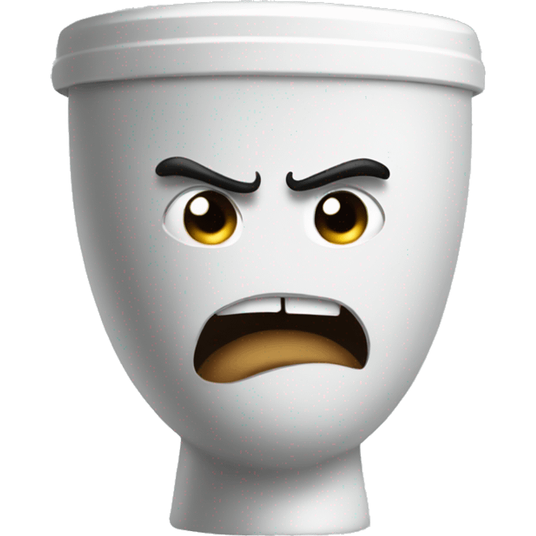 An angry toilet emoji