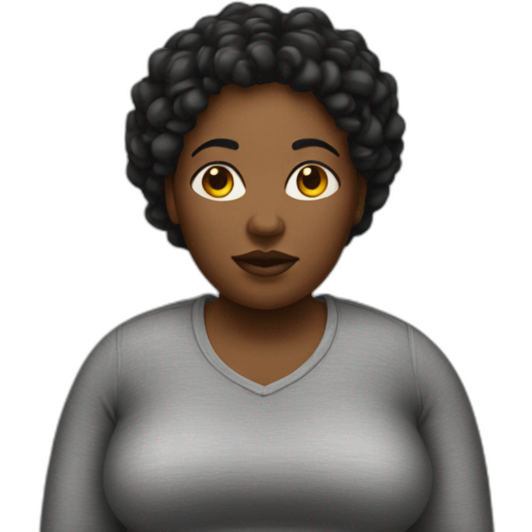 overweighted black woman emoji