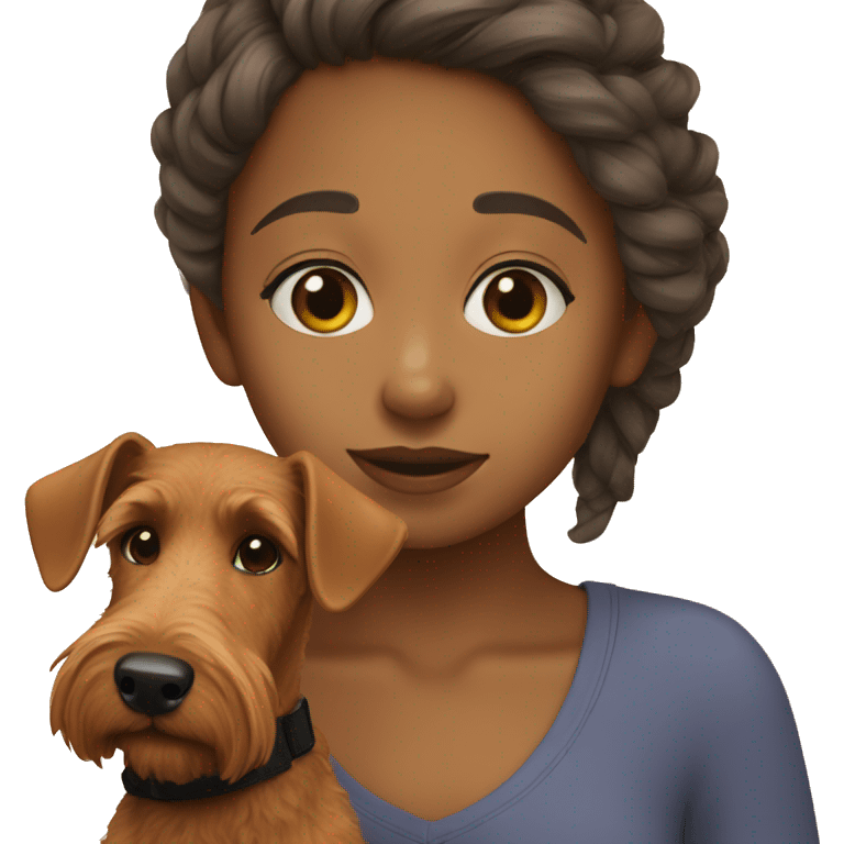 girl with welsh terrier emoji