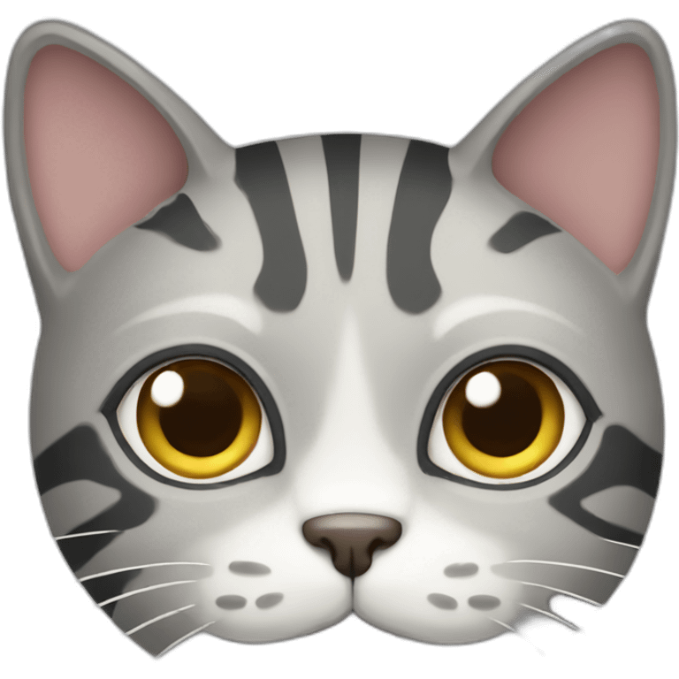 gray and white striped cat emoji