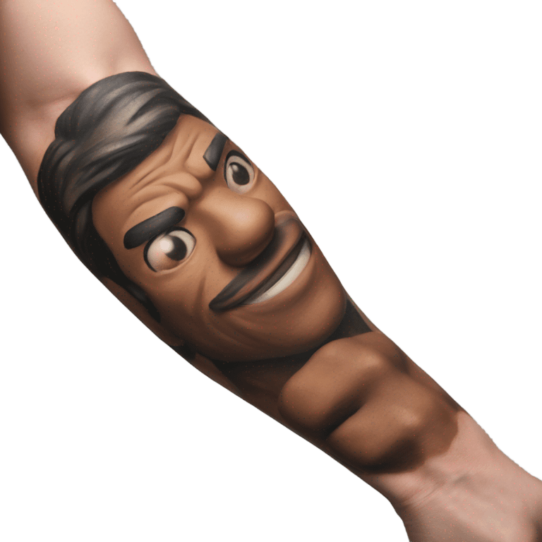 Flexing arm brown tattoo sleeve  emoji