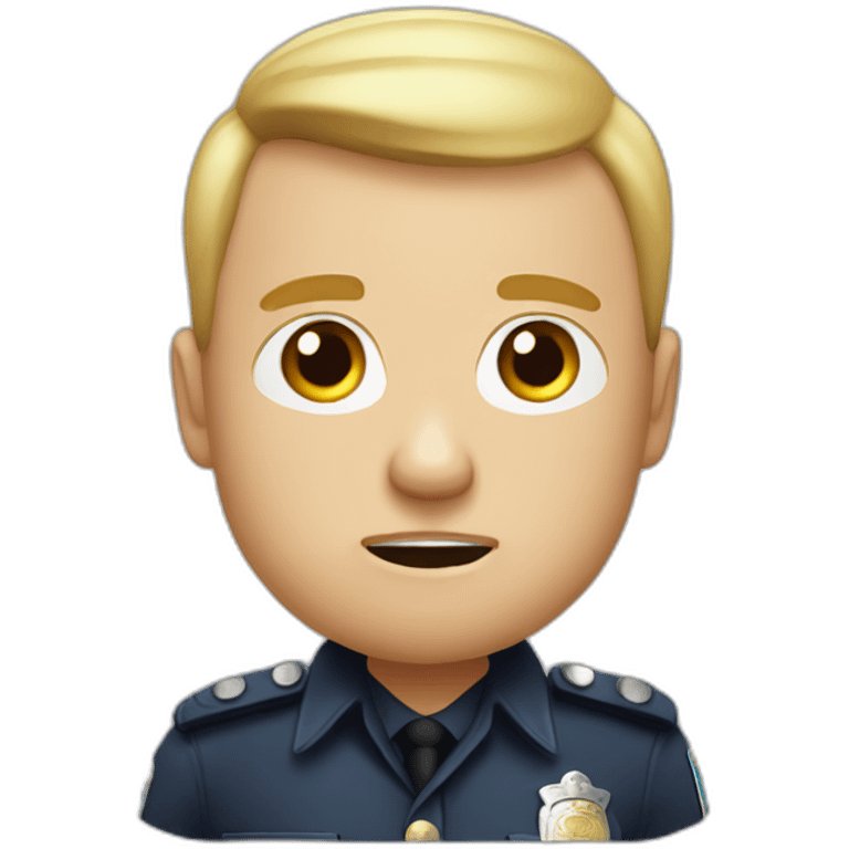 Angry policeman in uniform without a hat and a buzz cut emoji