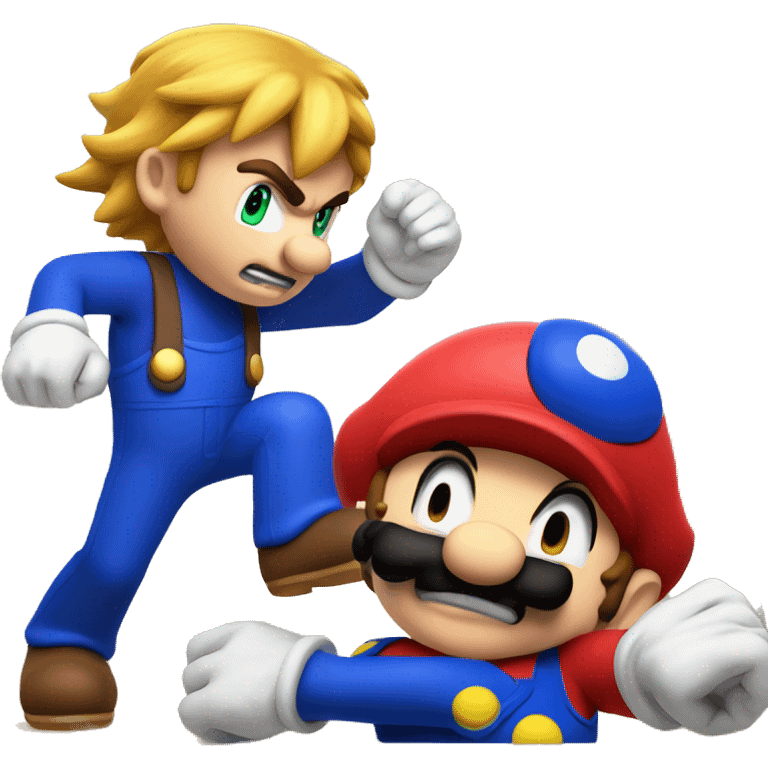 Mario and sonic fighting emoji