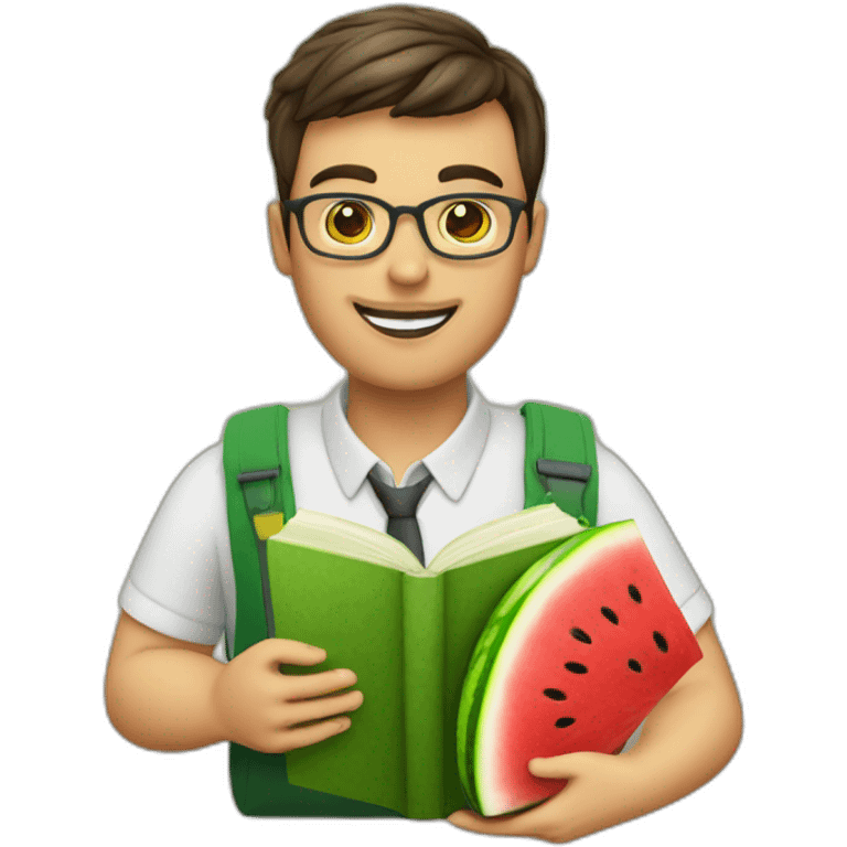 ket  teacher with a book and a watermelon emoji