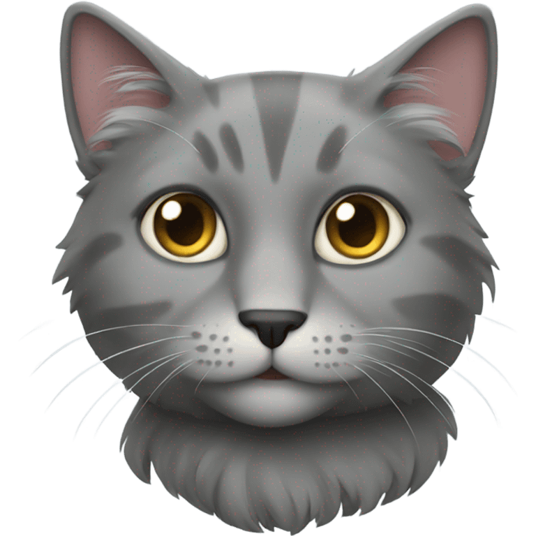 A grey fur coloured cat emoji