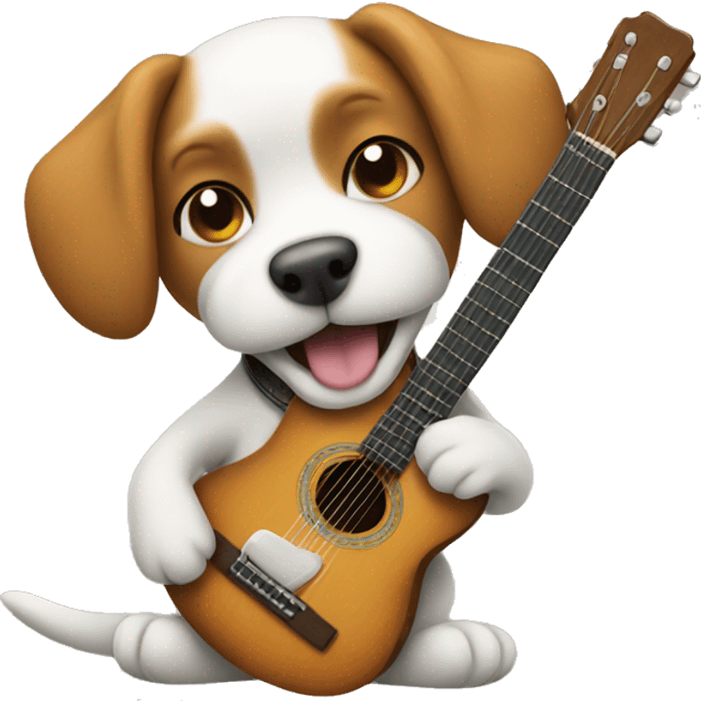 Dog playing guitar  emoji