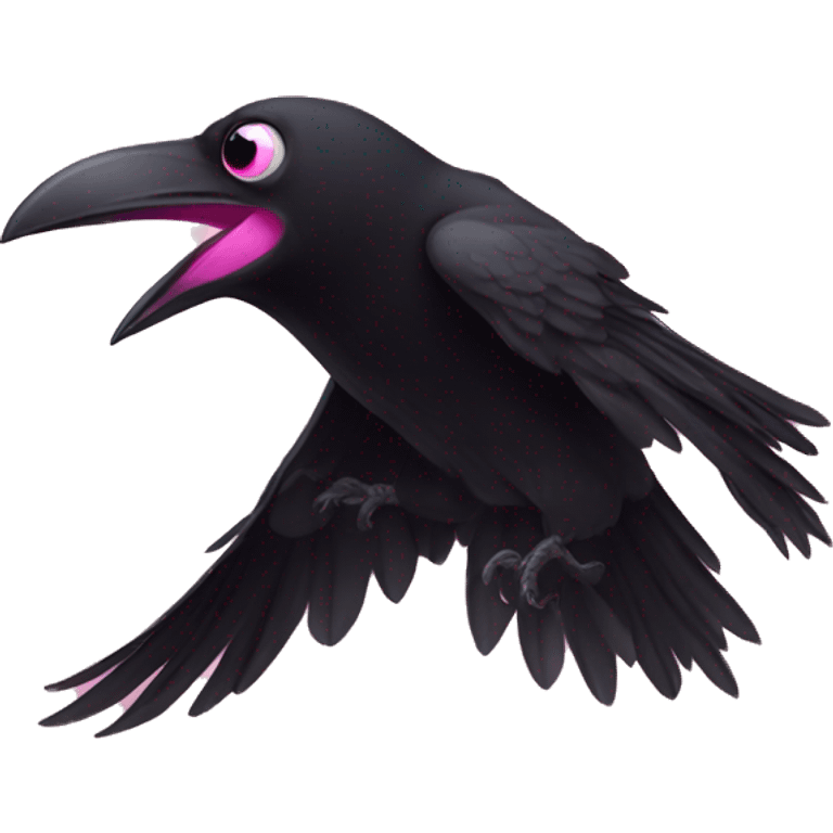 crow withpink eyes flying to the camera emoji