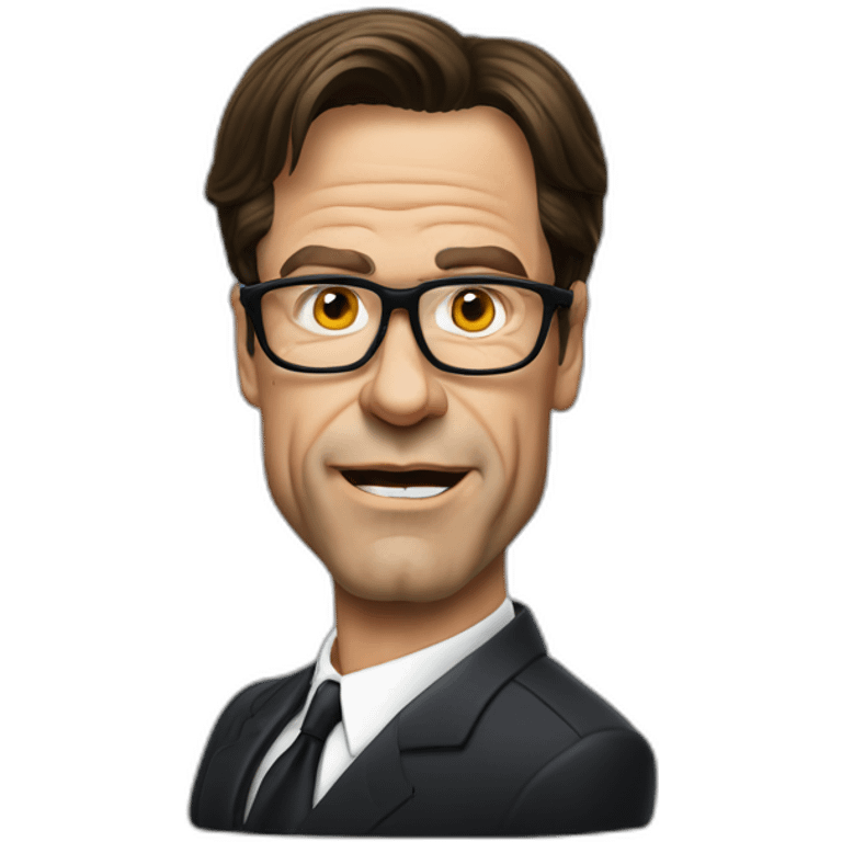 mark rutte in the style of scarface emoji