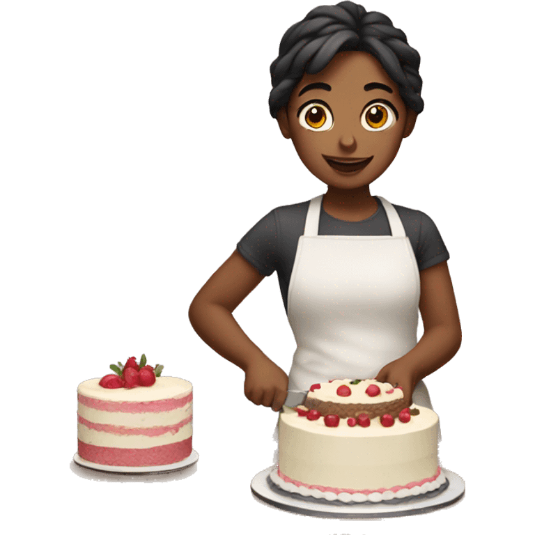 Girl making a Cake  emoji