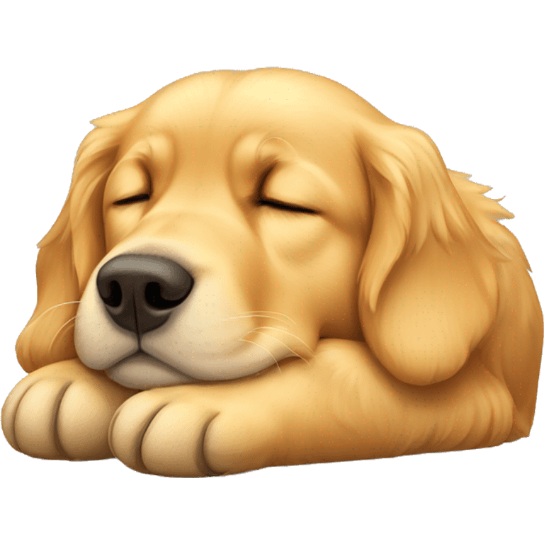 Golden retriever sleeping upright emoji