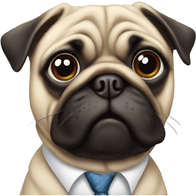 Pug with a tie emoji