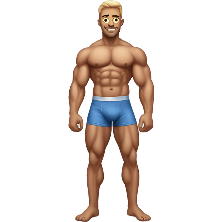 Muscular gay bodybuilder in underwear realistic emoji