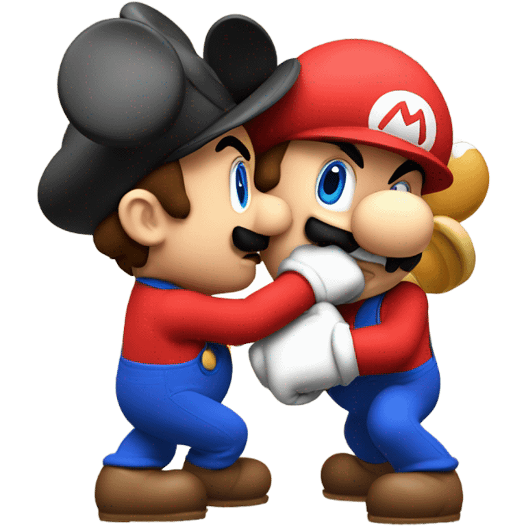 Mario punching mickey  emoji