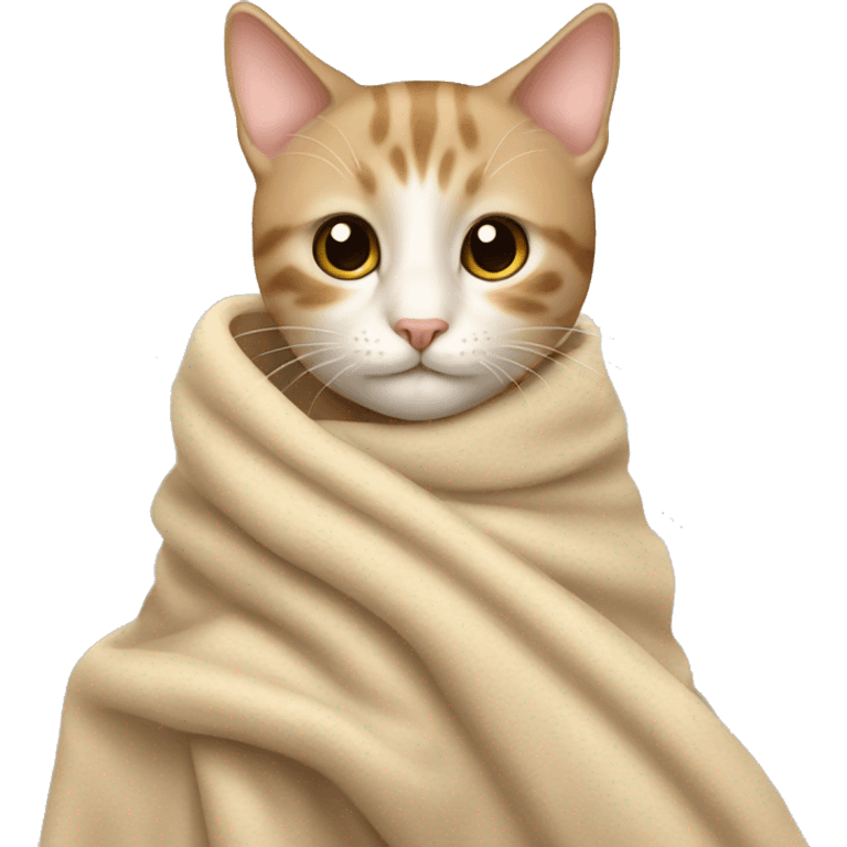 petting cat in beige blanket emoji