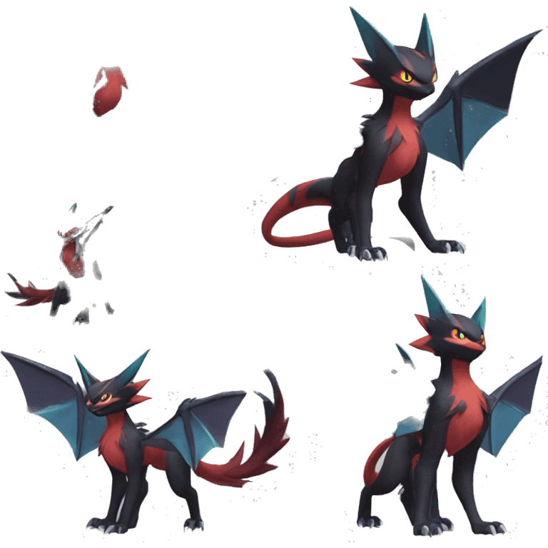 Noivern-Litten-Zoroark full body emoji