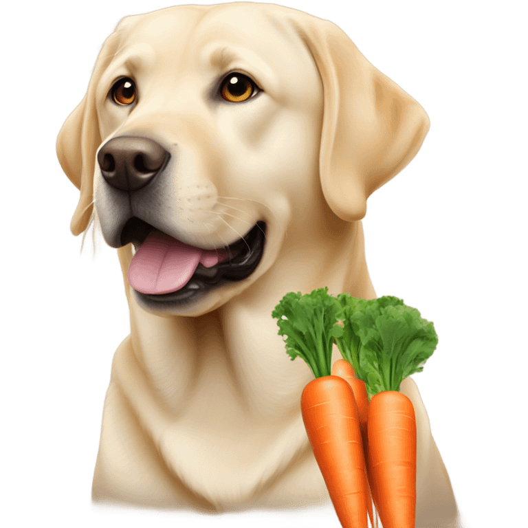 Labrador with carrot emoji