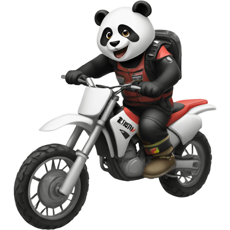 panda riding a dirt bike  emoji