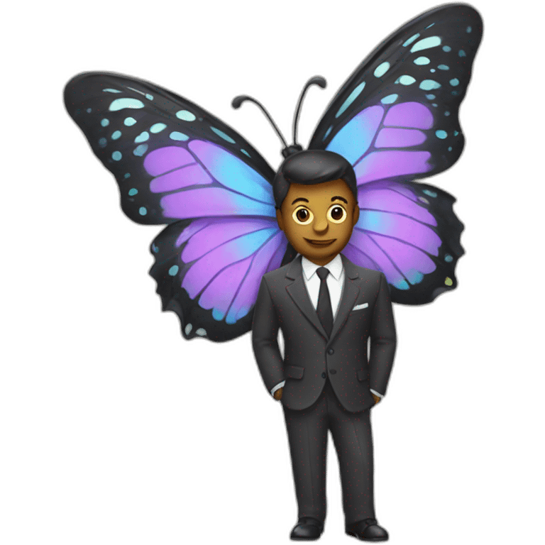 butterfly wearing a suit emoji