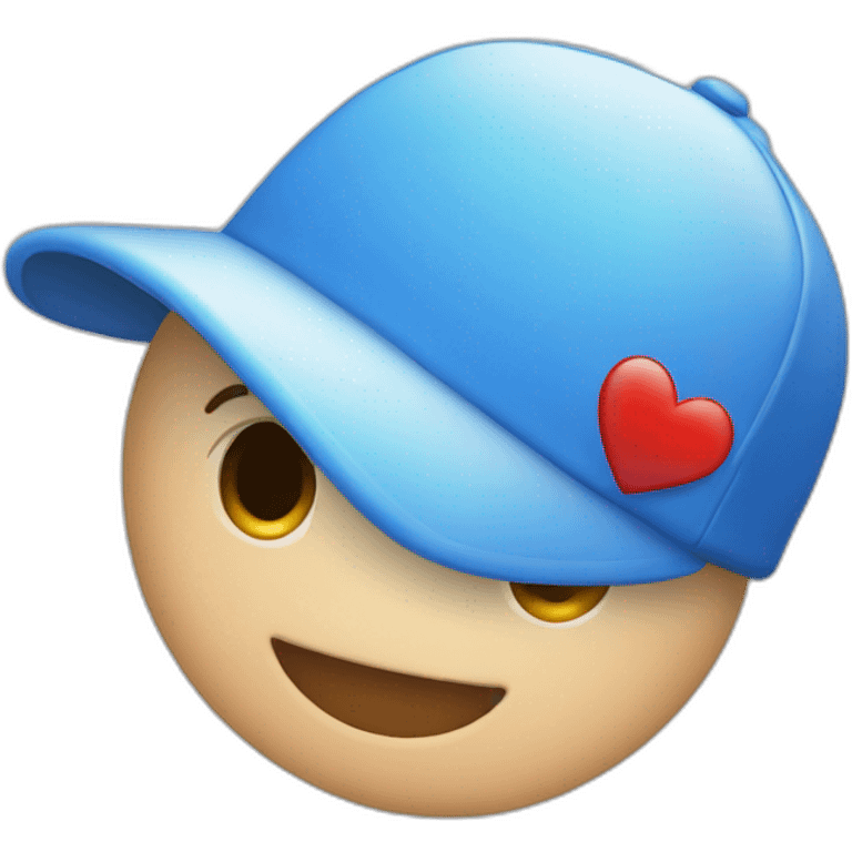 love sign, blue cap, pale face emoji