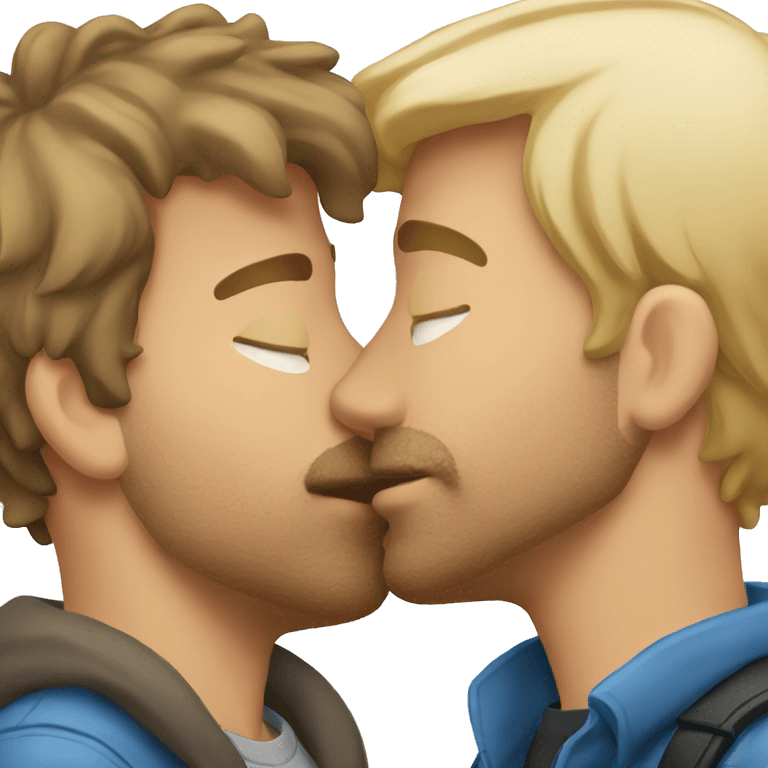 Two guys kissing emoji