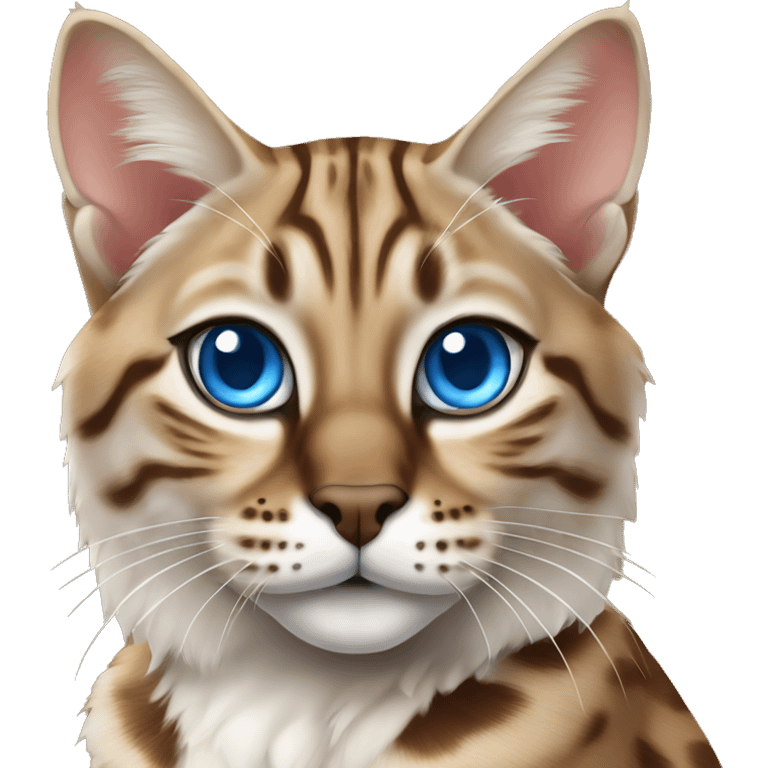 Lynx Bengal cat with Blue eyes sitting emoji