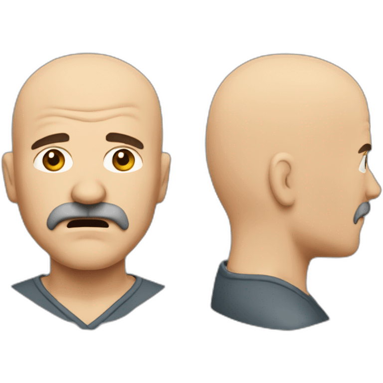 Angry Bald middle aged guy with side brown hair and thick brown mustache emoji