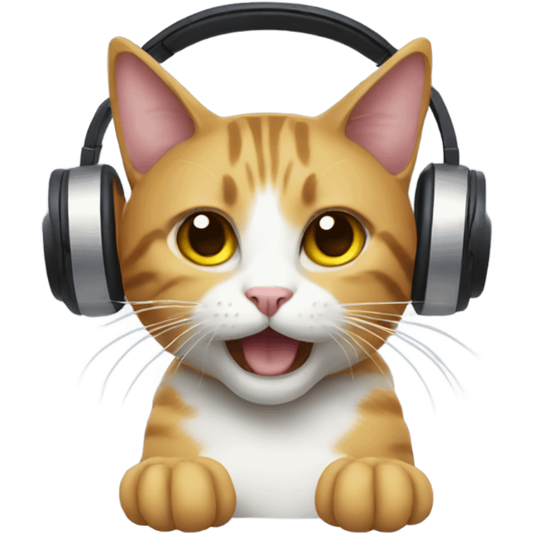 a cat with gaming headphones emoji