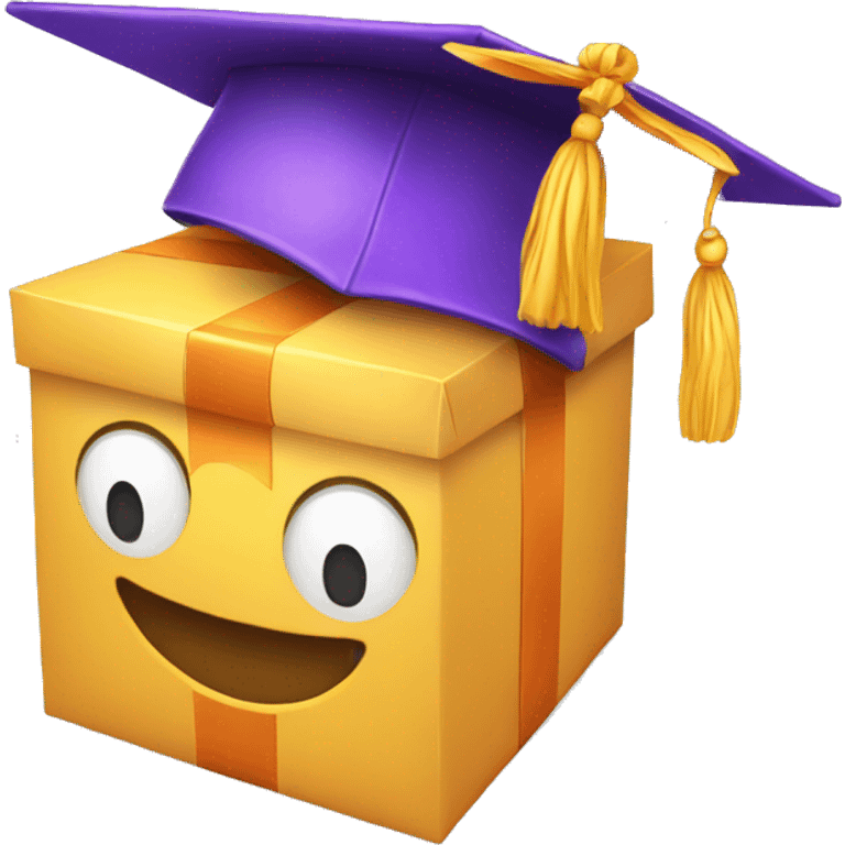 present with degree hat emoji