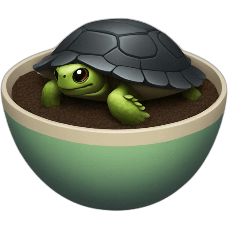 black turt in a bowl emoji