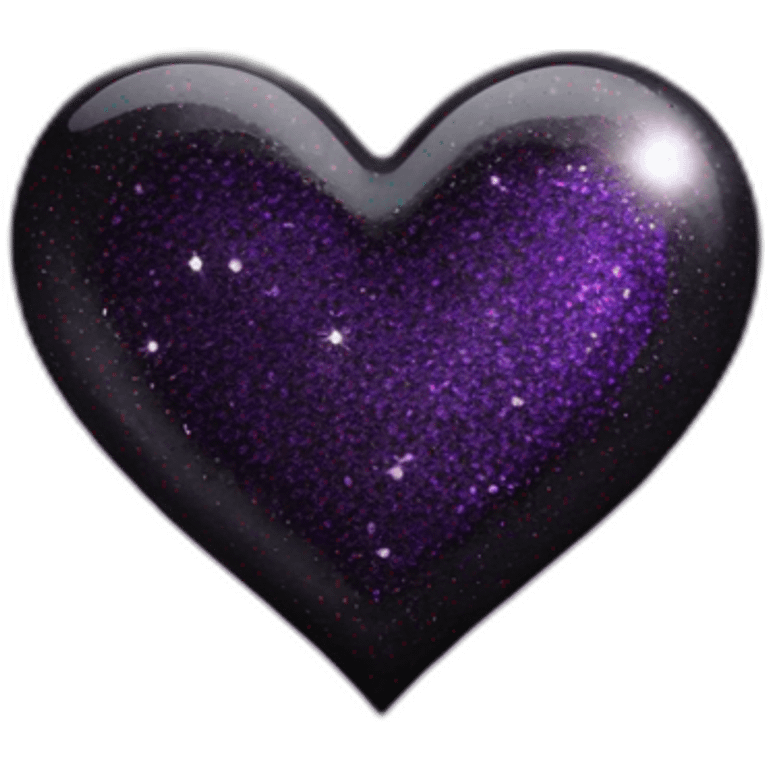 purple and black glitter heart emoji