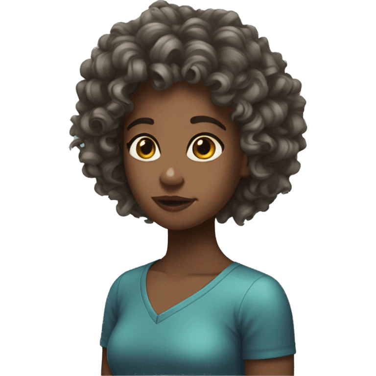 glass girl curly hair  emoji