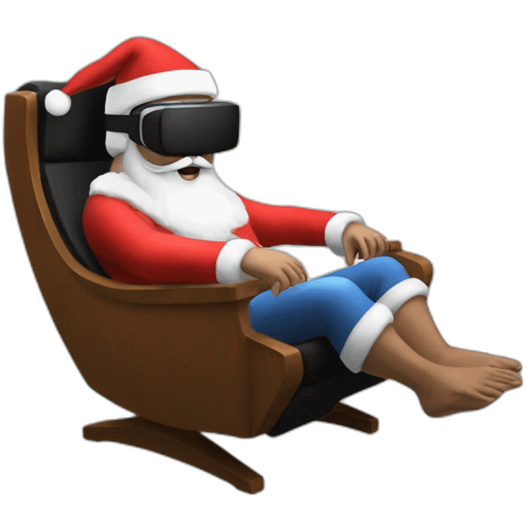 Santa in vr headset in chair emoji