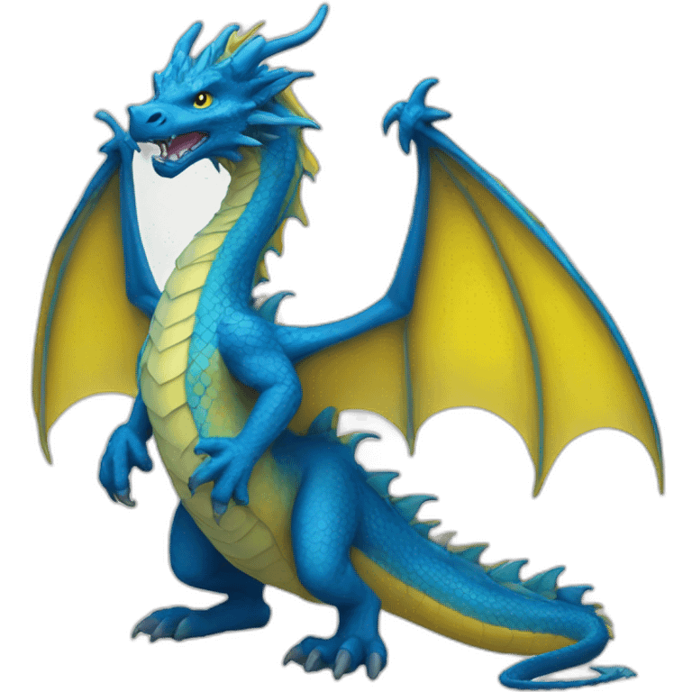 blue and yellow dragon emoji