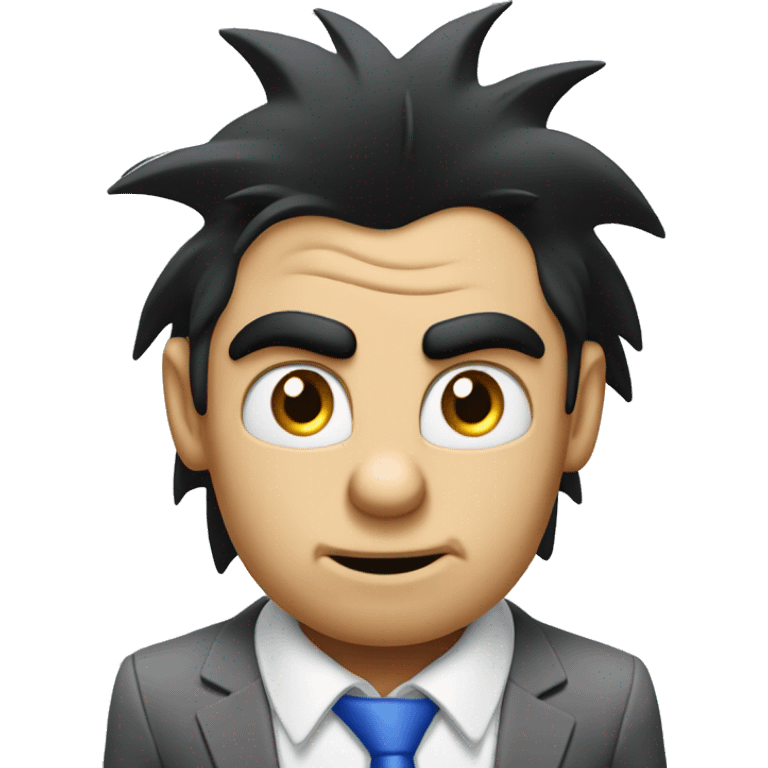 very stressed sonic the hedgehog with black hair at corporate job emoji