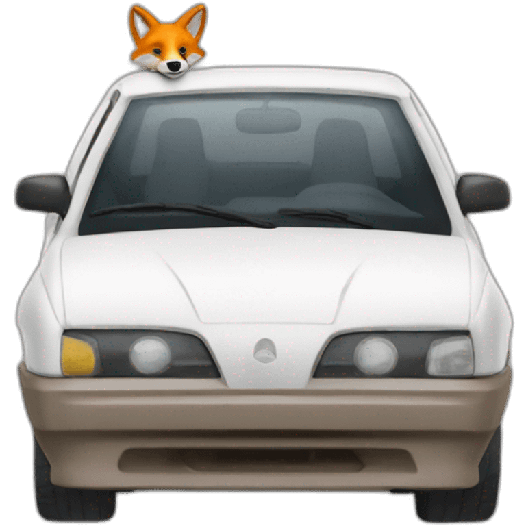 ￼￼Un renard en voiture  emoji