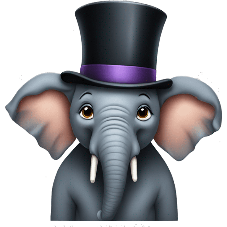 Elephant wearing a top hat  emoji