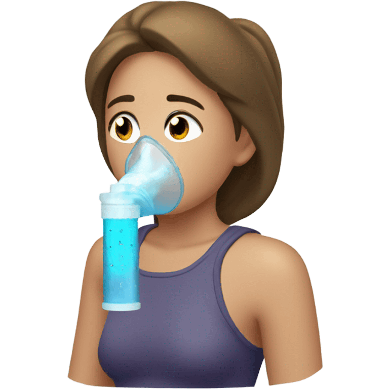 Asthmatic girl nebulizing emoji