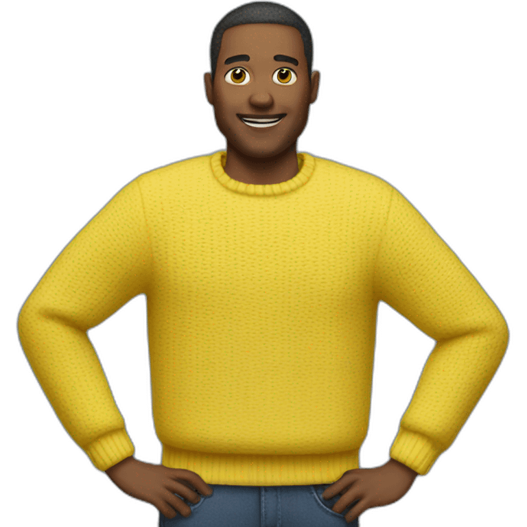 Man in blue and yellow sweater emoji