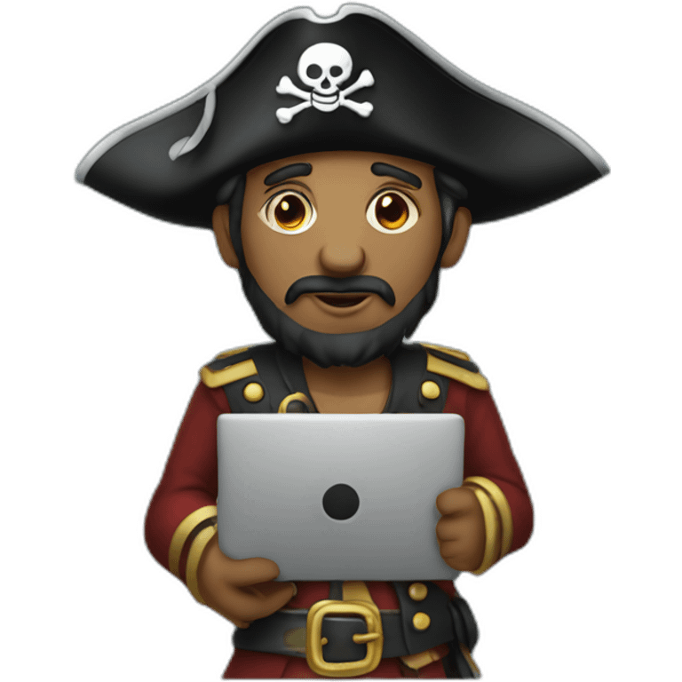 pirate web developer with laptop emoji