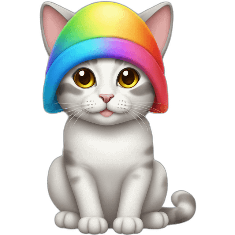 Cat-wearing-a-rainbow-cap emoji