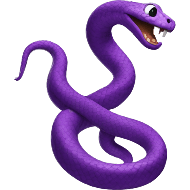 A purple snake dancing emoji