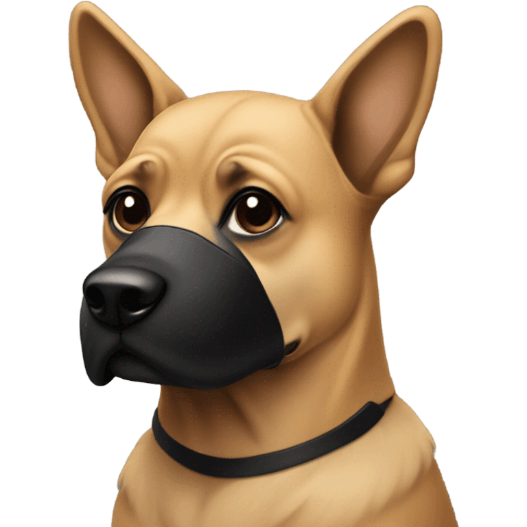 Tan dog black mask and black ears emoji